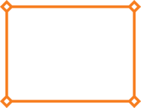 オレンジ色のシンプルな線のフレーム飾り枠