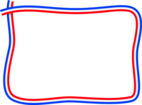 フランスカラーの青白赤の手書き風フレーム飾り枠