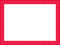 二重ステッチの赤いフレーム飾り枠