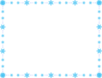 ブルー系の雪の結晶の囲みフレーム飾り枠
