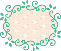 Round and round ivy and flower frame Decorative frame