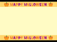 Halloween character-filled top and bottom check frame Decorative frame