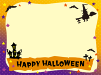 Witch Flying Night Halloween Character frame Decorative frame