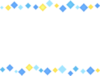 青と黄色のひし形の上下フレーム飾り枠