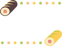 Ehomaki roll cake and fluffy dot frame Decorative frame