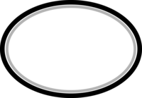 白黒のシンプルな楕円の線フレーム飾り枠