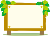 Leaf and wooden signboard frame Decorative frame