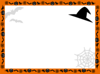 ハロウィン-オレンジ色枠のフレーム飾り枠