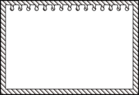 斜めストライプ模様のノートの白黒フレーム飾り枠