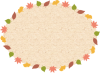 落叶和布的椭圆装饰框