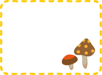 蘑菇手绘风格虚线的装饰框