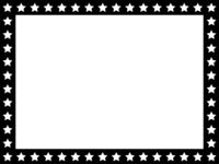 星パターン(白黒)のフレーム飾り枠