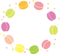 Macaron and dot circular frame Decorative frame