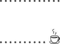 咖啡和咖啡豆(黑白装饰框)