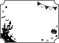 万圣节、弗拉格兰和城堡(黑白装饰框)