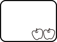 2つのりんごの白黒フレーム飾り枠