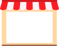 お店-ショップ(赤色)のフレーム飾り枠