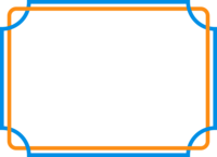 橙色×蓝色交叉的线框装饰框