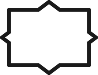 白黒のシンプルな多角形フレーム飾り枠