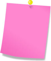 黄色のプッシュピンとピンクのメモ用紙のフレーム飾り枠