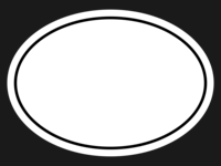 白黒のシンプルな楕円の線フレーム飾り枠