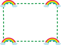 四隅にある虹のフレーム飾り枠