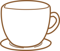 コーヒーカップ型の茶色フレーム飾り枠