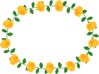 黄色いバラのフレーム飾り枠