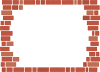 赤茶色のレンガ壁のフレーム飾り枠