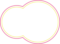 ピンクと黄色の二重線の丸型フレーム飾り枠