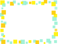 黄色と黄緑色の四角の囲みフレーム飾り枠