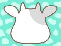 牛の顔の形と牛柄模様(ミント色)のフレーム飾り枠