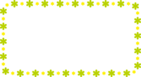 Yellow-green frame of large and small florets Decorative frame