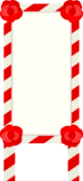 紅白の立て看板のフレーム飾り枠