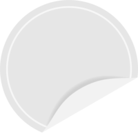 めくれた白い円形のシール-ラベルのフレーム飾り枠