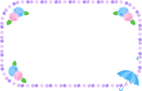 紫阳花和伞的装饰框