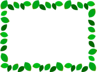 新緑の葉っぱのフレーム囲み飾り枠