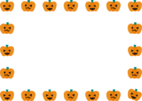 ハロウィンのかぼちゃの囲みフレーム飾り枠