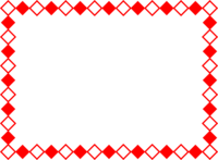紅白のひし形のフレーム飾り枠