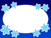 雪の結晶の楕円形フレーム飾り枠
