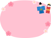 Pink Hinamatsuri frame of chicks and flowers Decorative frame