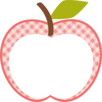 苹果形状(粉红色方格图案)的装饰框