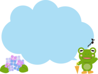 唱歌的青蛙和紫阳花的对话框装饰框