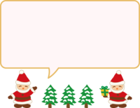 Horizontal balloon frame of Santa and fir tree Decorative frame