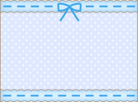 Blue ribbon and lace polka dot frame Decorative frame