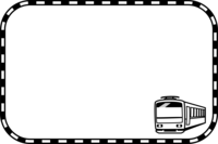 电车和线路的黑白四边形装饰框
