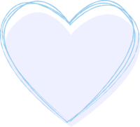 简单的浅蓝色心形的手绘风格装饰框
