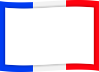 フランスカラーの青白赤の旗風フレーム飾り枠