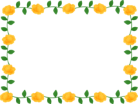 黄色いバラの囲みフレーム飾り枠