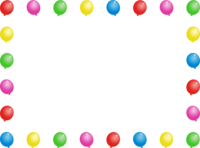 色彩鲜艳的气球边框装饰框